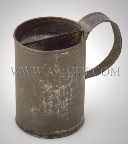 Civil War Era Tin Shaving Mug, entire view